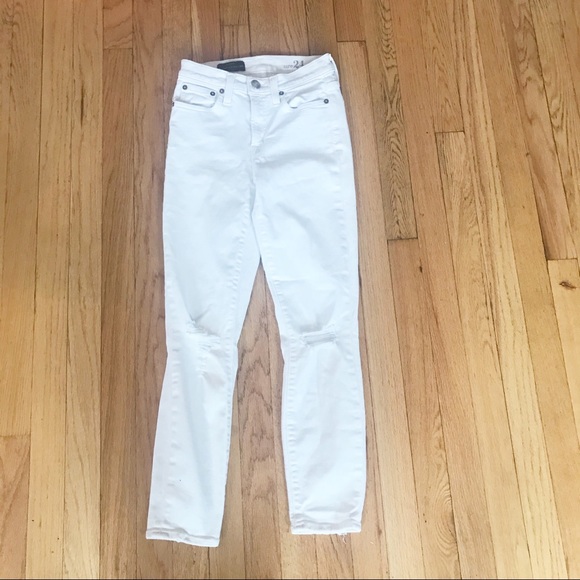 J Crew Lookout High Rise 9” White Crop Jeans 24 - Picture 6 of 8